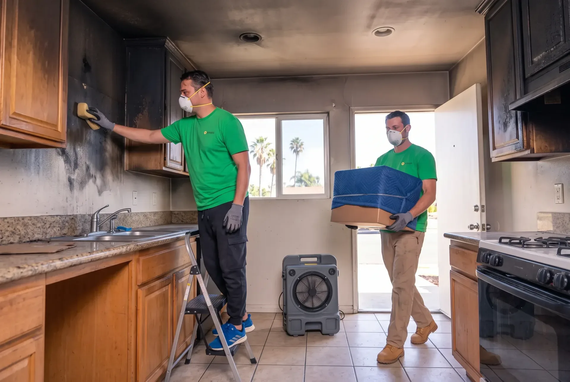 Fire damage cleanup in Escondido
