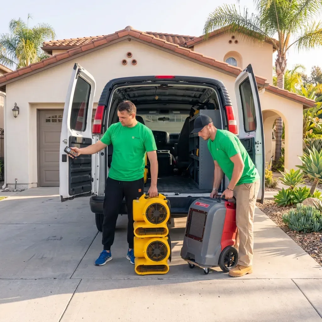 Water damage drying crew in Escondido