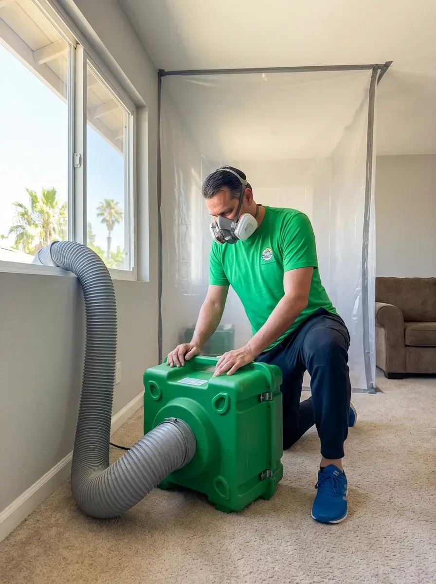 Air scrubber for mold cleanup in Escondido